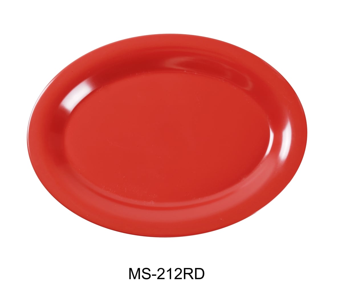 Picture of Yanco MS-212RD 12 x 9 in. Mile Stone Melamine Oval Platter, Orange Red - Pack of 12