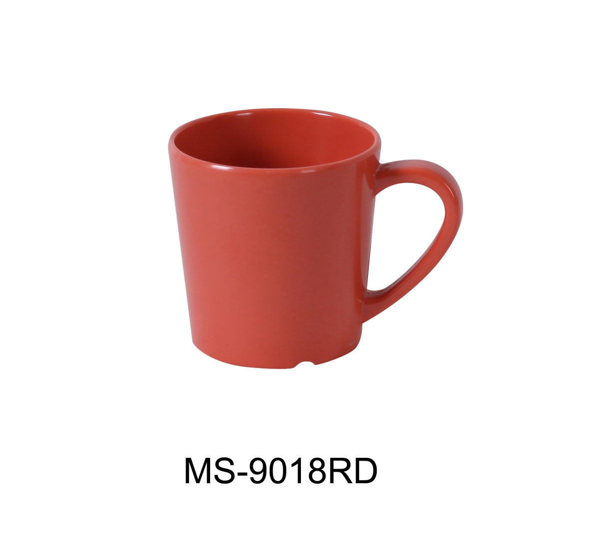 Picture of Yanco MS-9018RD 7 oz Mile Stone Melamine Coffee & Tea Mug, Orange Red - 3 x 3 in. - Pack of 48