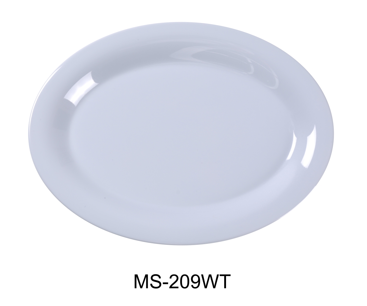 Picture of Yanco MS-209WT 9.5 x 7.25 in. Mile Stone Oval Platter, White - Pack of 24