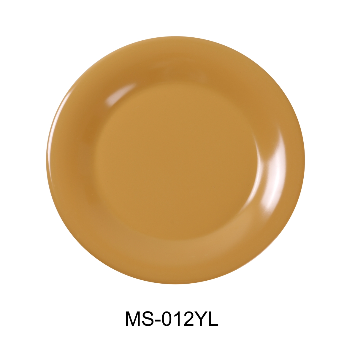 Picture of Yanco MS-012YL 12 in. Mile Stone Wide Rim Round Plate, Yellow - Pack of 12