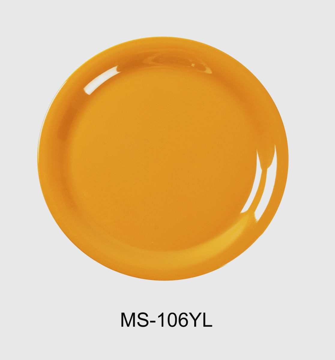 Picture of Yanco MS-106YL 6.5 in. Mile Stone Narrow Rim Round Plate, Yellow - Pack of 48