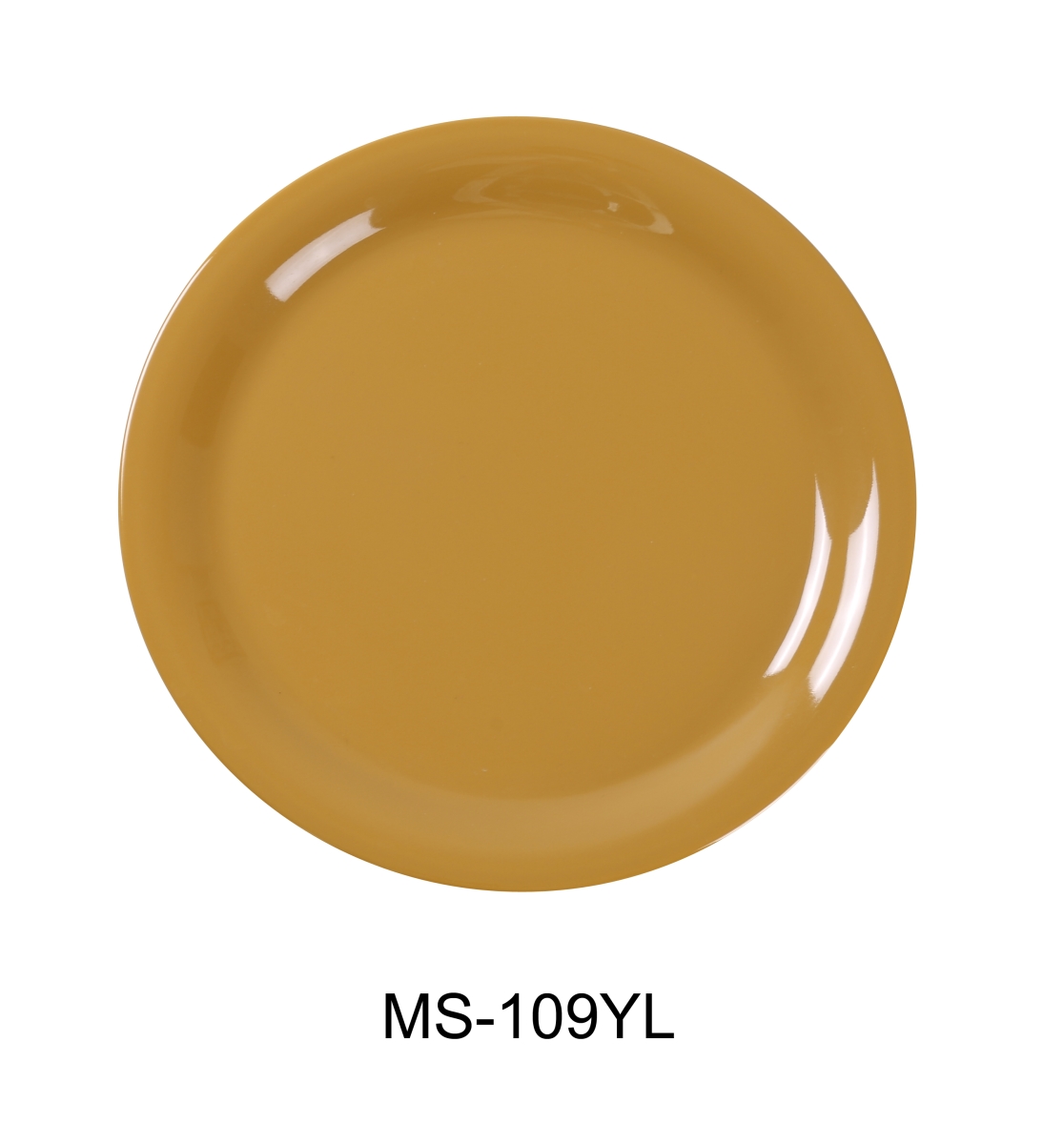 Picture of Yanco MS-109YL 9 in. Mile Stone Narrow Rim Round Plate, Yellow - Pack of 24