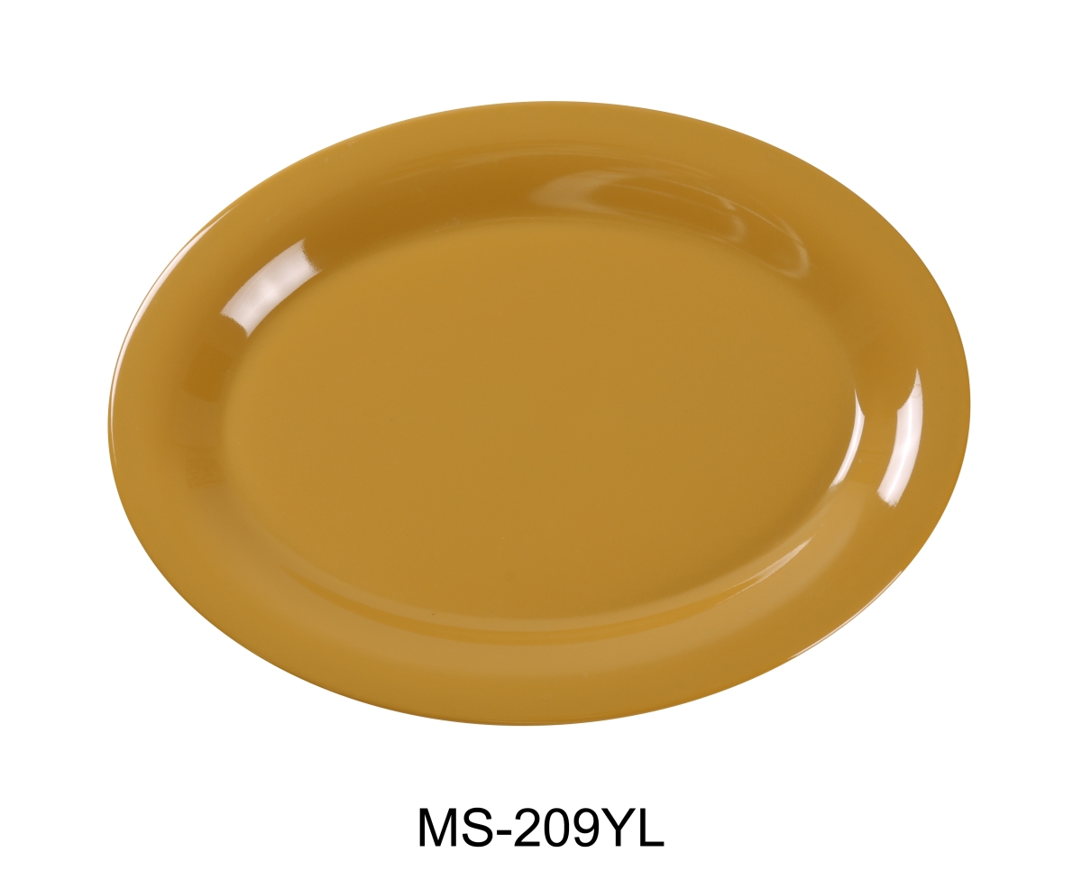 Picture of Yanco MS-209YL 9.5 x 7.25 in. Mile Stone Oval Platter, Yellow - Pack of 24
