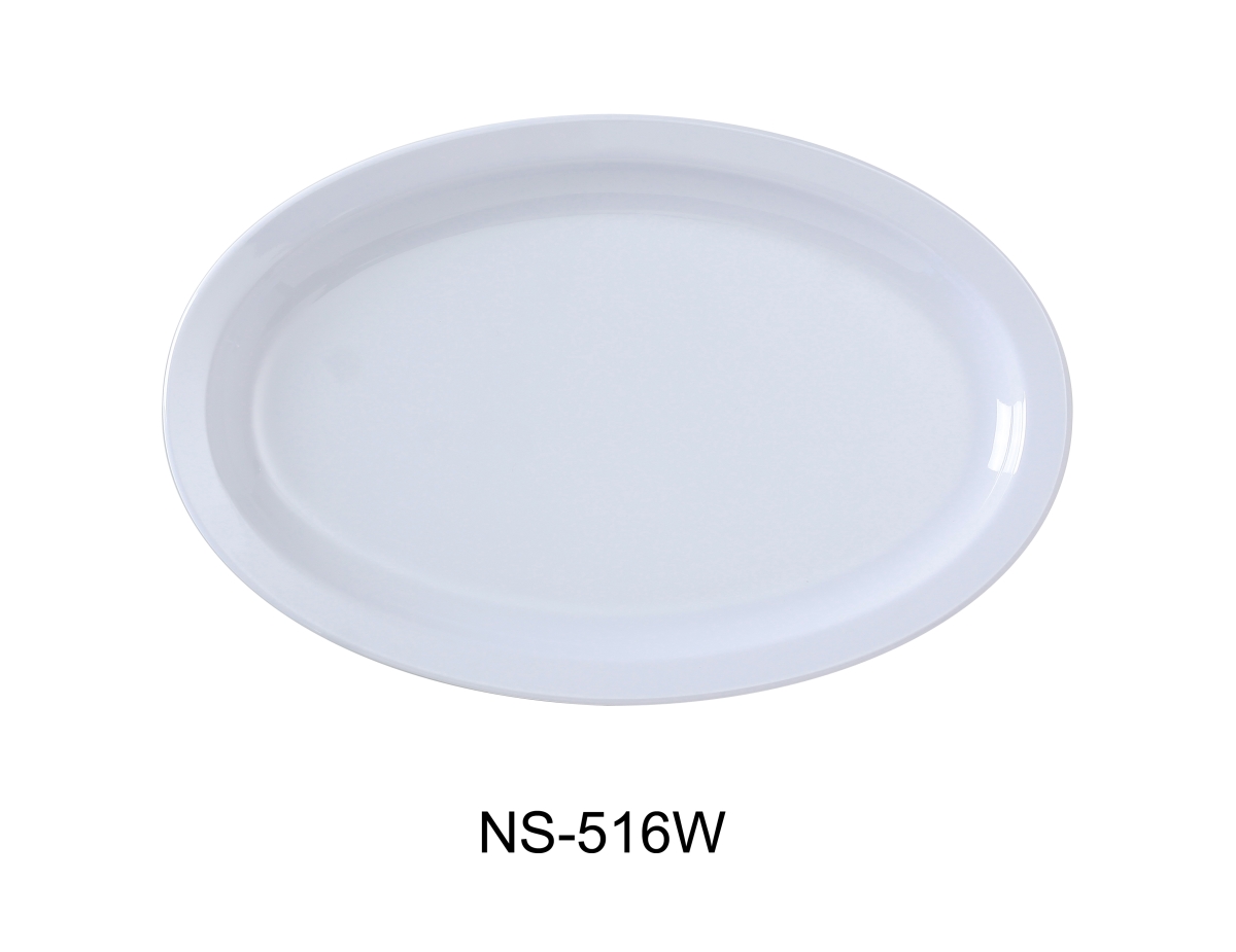 Picture of Yanco NS-516W 15.5 x 11.75 in. Nessico Oval Platter with Narrow Rim, White - Pack of 12