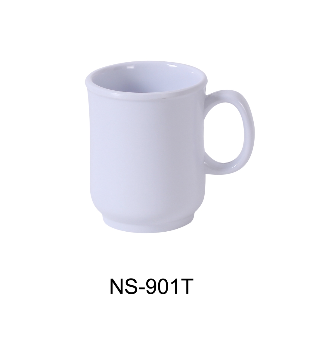 Picture of Yanco NS-901W 8 oz Nessico Coffee & Tee Mug, White - 2.85 x 3.5 in. - Pack of 48