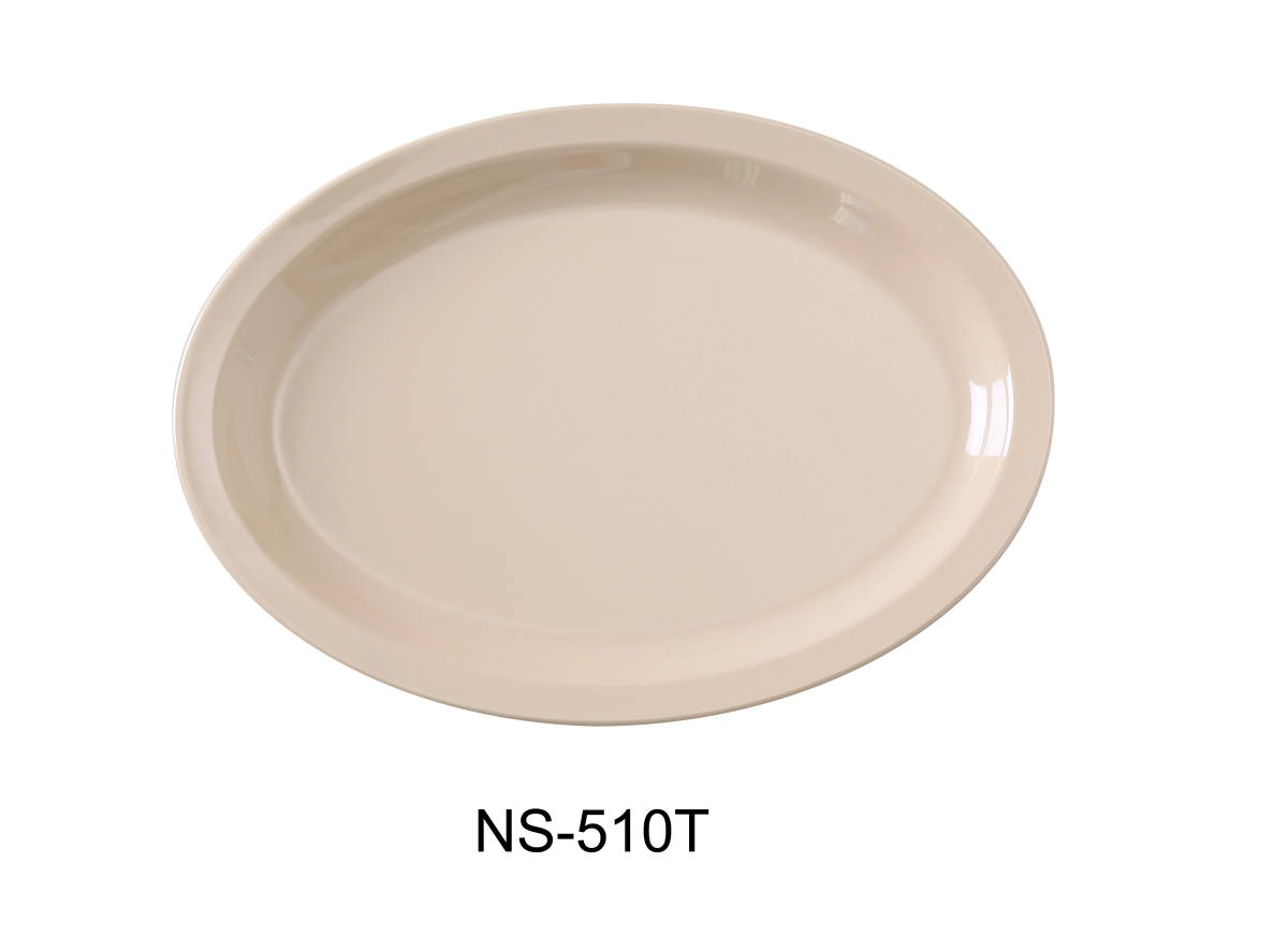 Picture of Yanco NS-510T 9.75 x 6.75 in. Nessico Oval Platter with Narrow Rim, Tan - Pack of 24