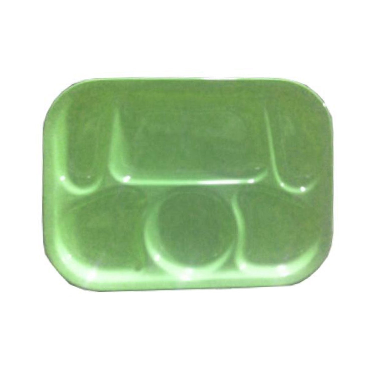 Picture of Yanco NS-803G 13 x 9.5 in. Nessico 6-Compartment Plate, Green - Pack of 12