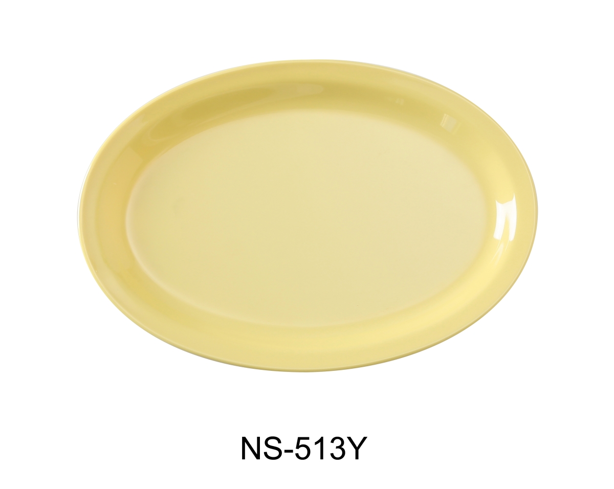 Picture of Yanco NS-513Y 13 x 8.5 in. Nessico Oval Platter with Narrow Rim, Yellow - Pack of 12