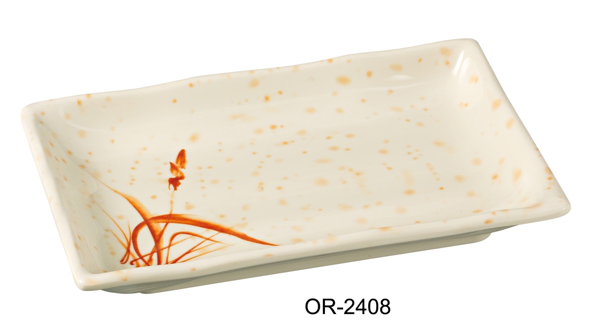Picture of Yanco OR-2408 8 x 5.5 in. Orchis Rectangular Plate, Gold - Pack of 48