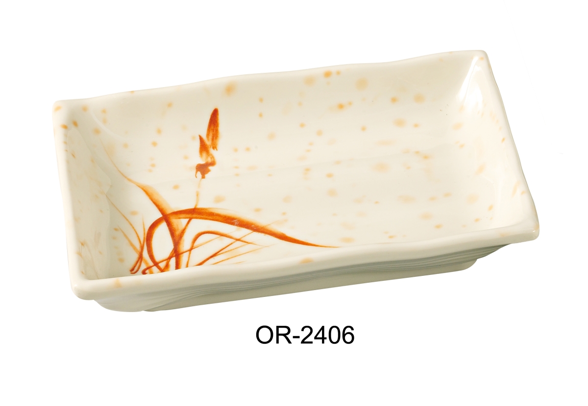 Picture of Yanco OR-2406 6 x 4.5 in. Orchis Rectangular Plate, Gold - Pack of 72
