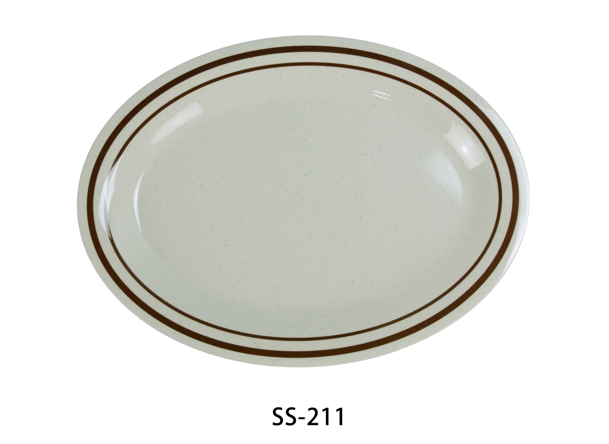 Picture of Yanco SS-211 11.5 x 8 in. Sesame Oval Platter - Pack of 24