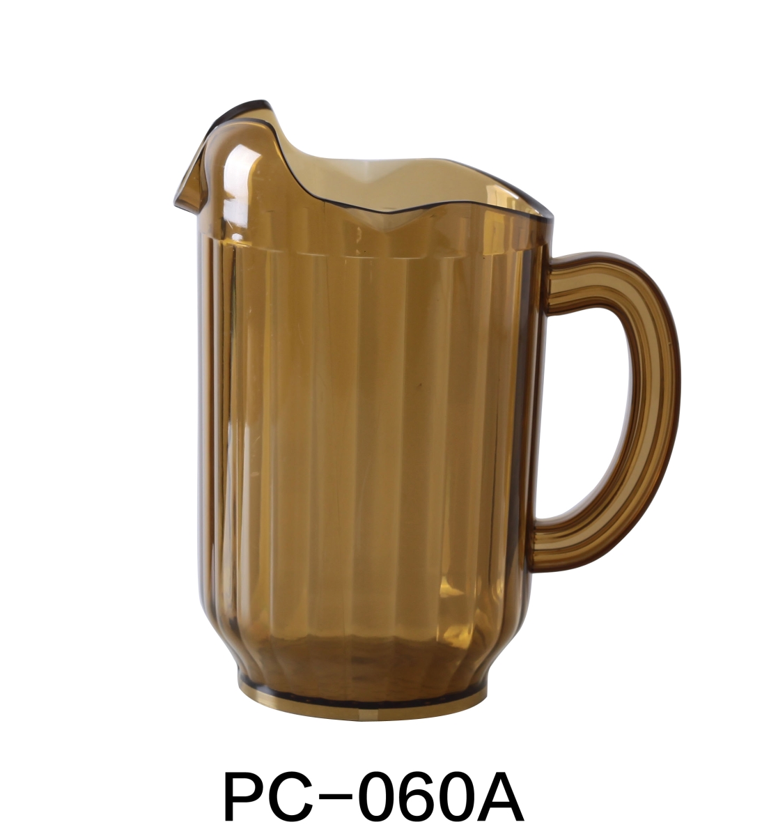Picture of Yanco PC-060A 60 oz 3-Spout Pitcher, Amber - 8.25 x 5 in. - Pack of 12