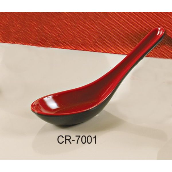 Picture of Yanco CR-7001 5.5 in. Two-Tone Soup Spoon, Black & Red - Pack of 72