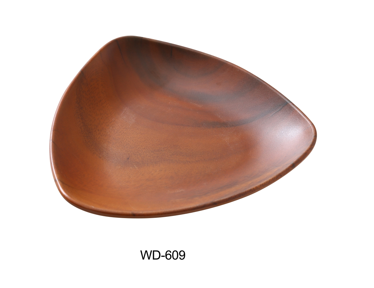 Picture of Yanco WD-609 20 oz Triangular Deep Plate, Wood Look Finish - 1.5 in. - Pack of 24