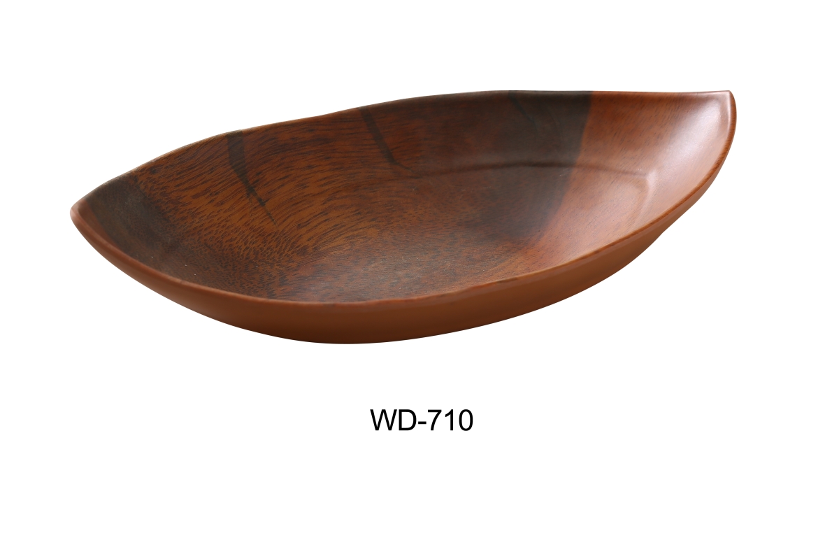 Picture of Yanco WD-710 18 oz Oval Plate, Wood Look Finish - 10 x 5.5 x 2 in. - Pack of 24