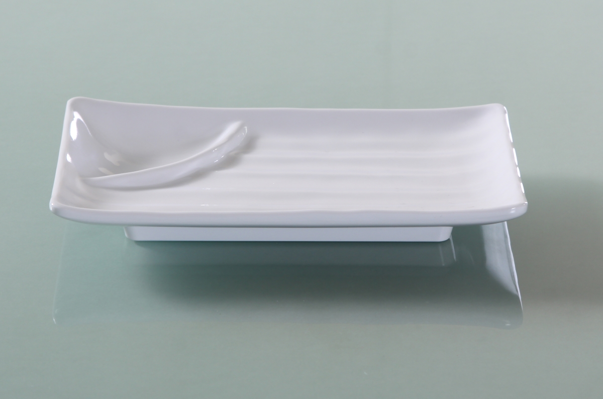 Picture of Yanco OK-208 7.75 x 4.5 in. Osaka-1 Divided Rectangular Plate, White - Pack of 48