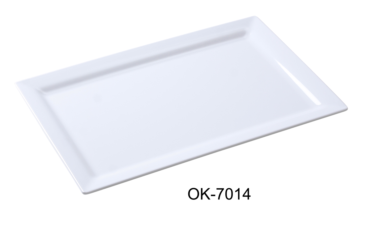 Picture of Yanco OK-7014 14 x 7 in. Osaka-2 Display Rectangular Plate, White - Pack of 12