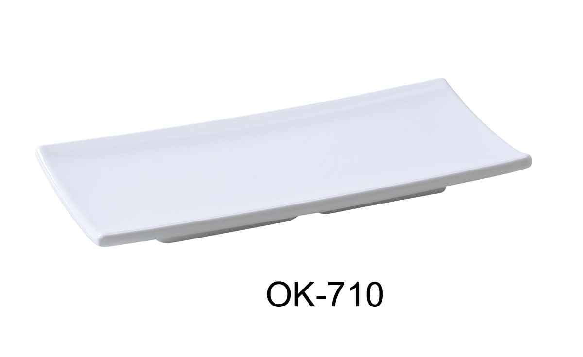 Picture of Yanco OK-7010 9.5 x 4 in. Osaka-2 Sushi Plate, White - Pack of 24