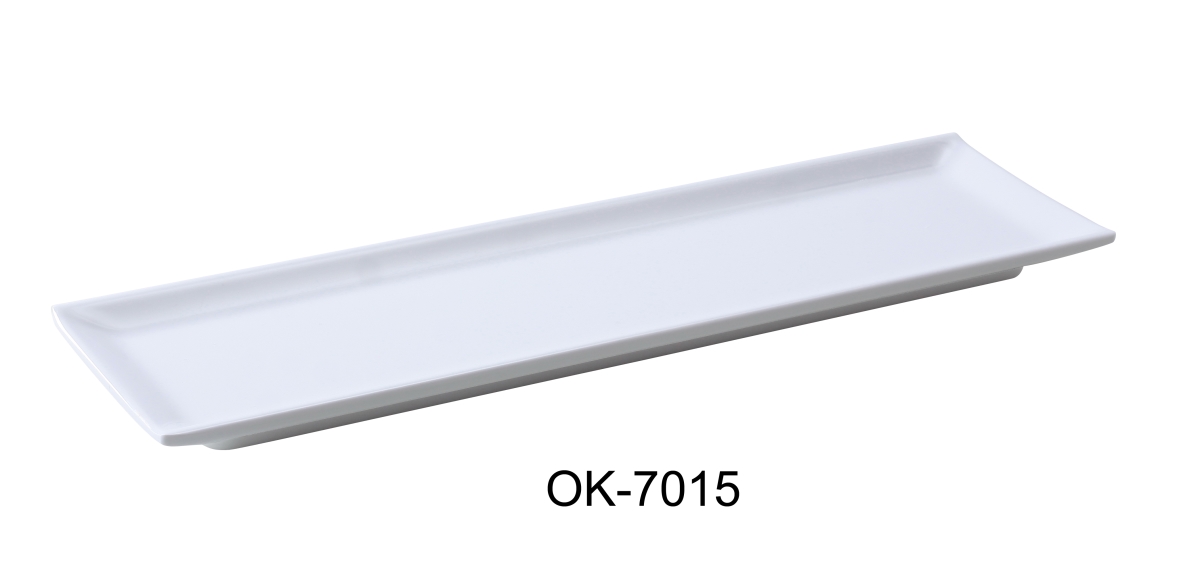 Picture of Yanco OK-7015 14.5 x 4.25 in. Osaka-2 Sushi Plate, White - Pack of 12