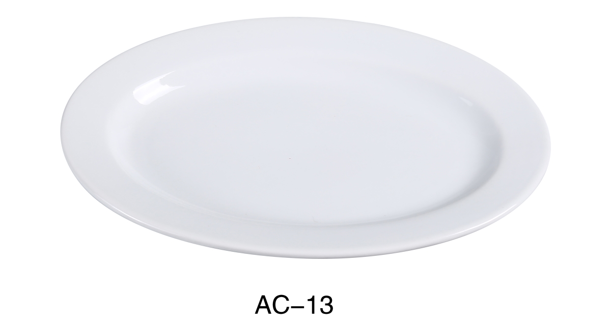 Picture of Yanco AC-13 ABCO Oval Platter - Porcelain, Super White - 11.75 x 8 in. - Pack of 12