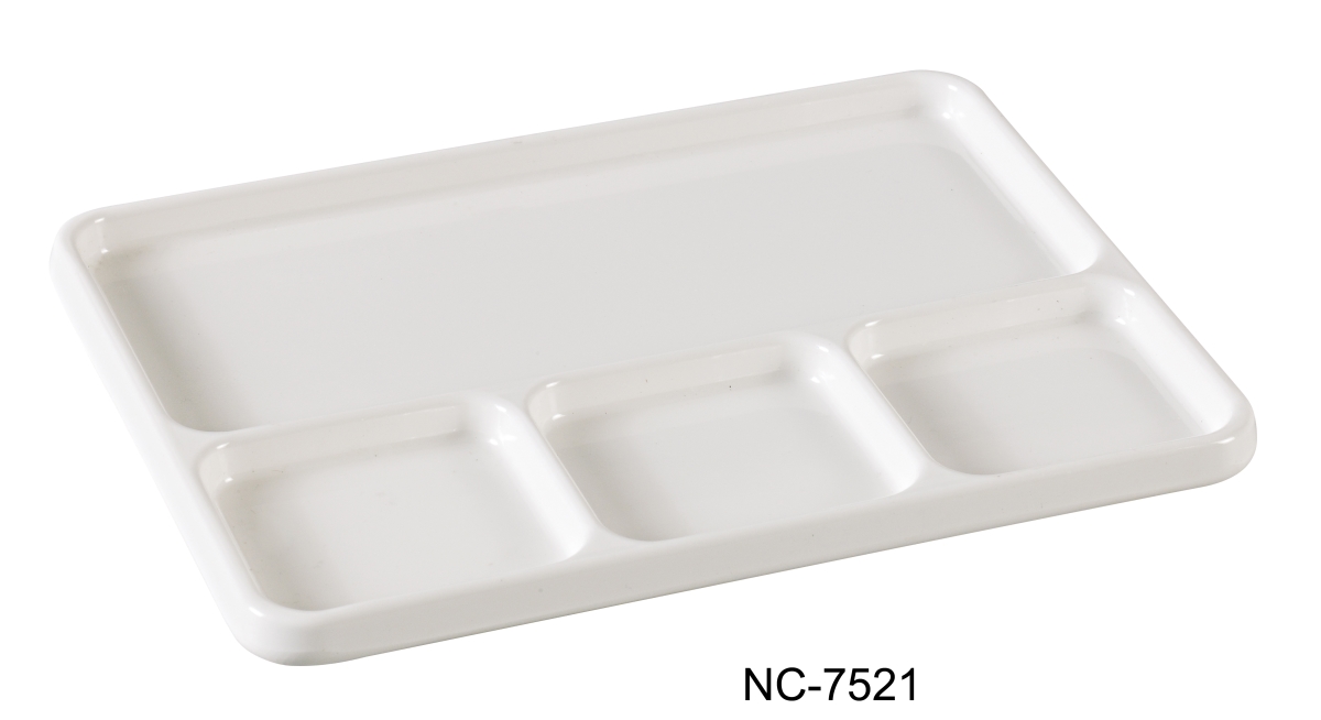 Picture of Yanco NC-7521 10 in. Compartment Collection Divided Compartment - Round - Melamine, White - Pack of 24