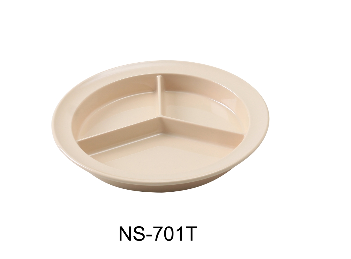Picture of Yanco NS-701T 8.75 in. Nessico Deep Compartment Plate - Melamine, Tan - Pack of 24