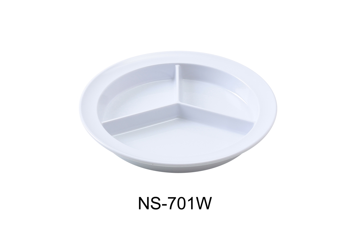 Picture of Yanco NS-701W 8.75 in. Nessico Deep Compartment Plate - Melamine, White - Pack of 24