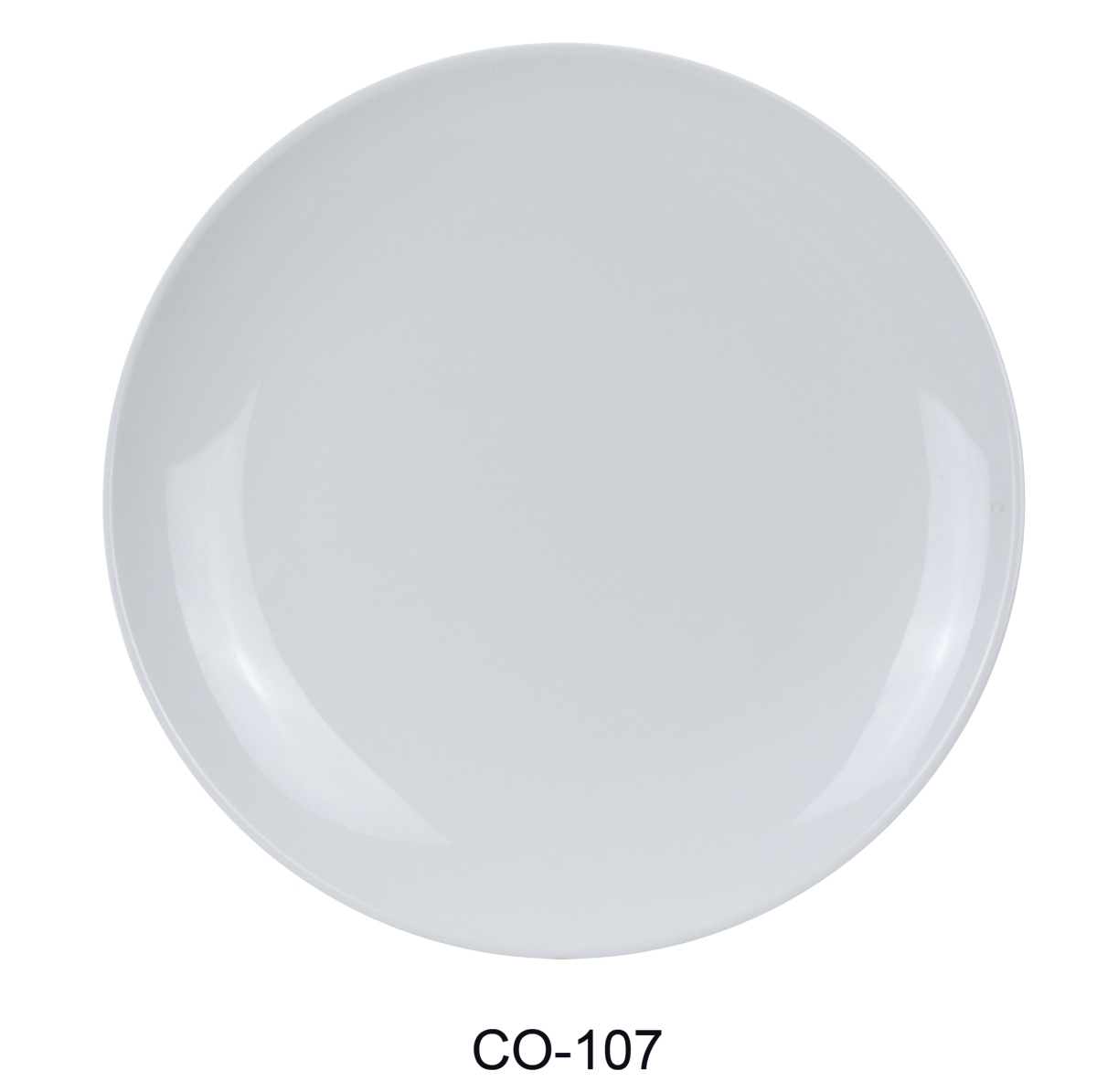 Picture of Yanco CO-107 7 in. Coupe Pattern Round Plate - Melamine, White - Pack of 48