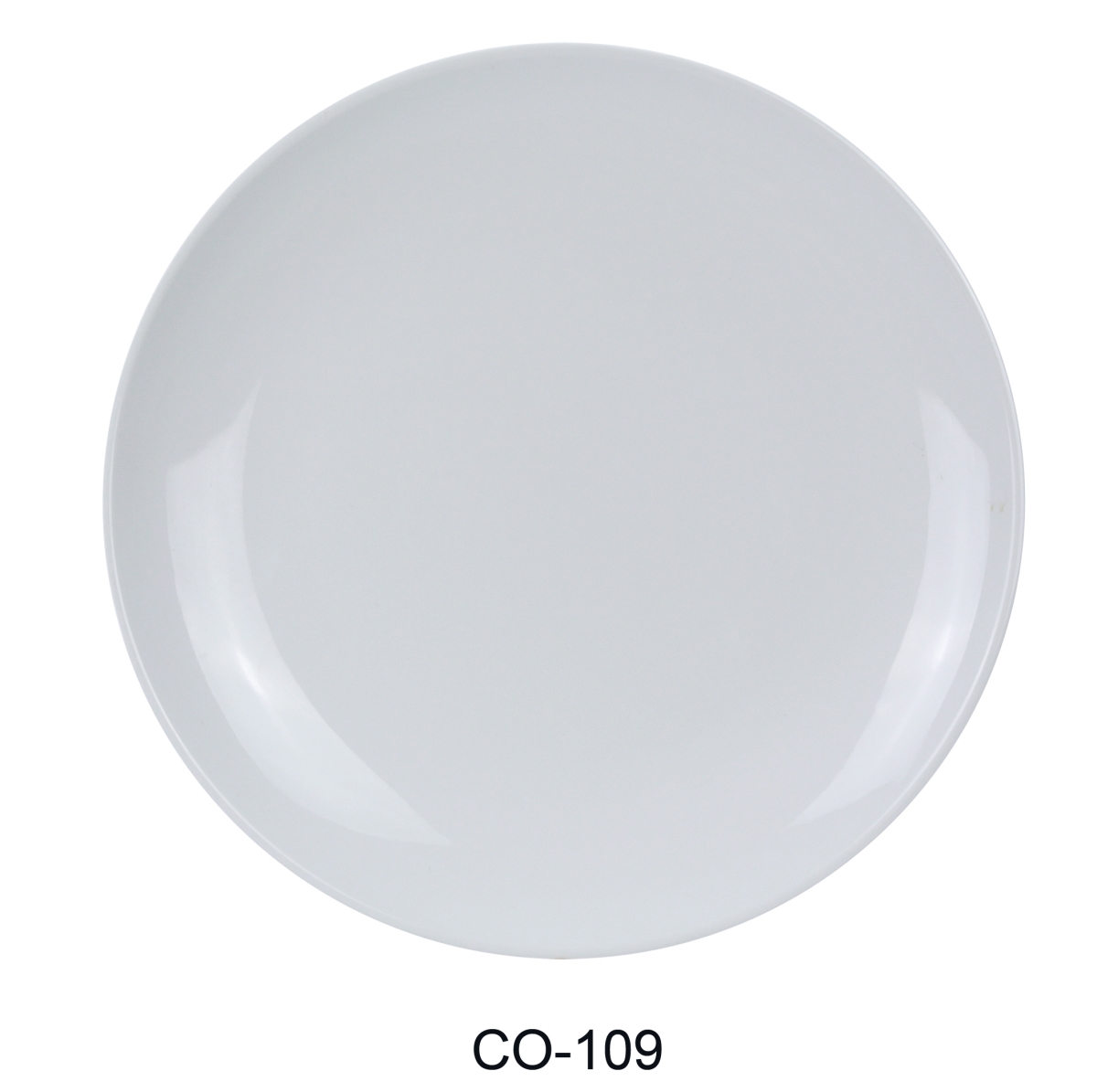 Picture of Yanco CO-109 9 in. Coupe Pattern Round Plate - Melamine, White - Pack of 24