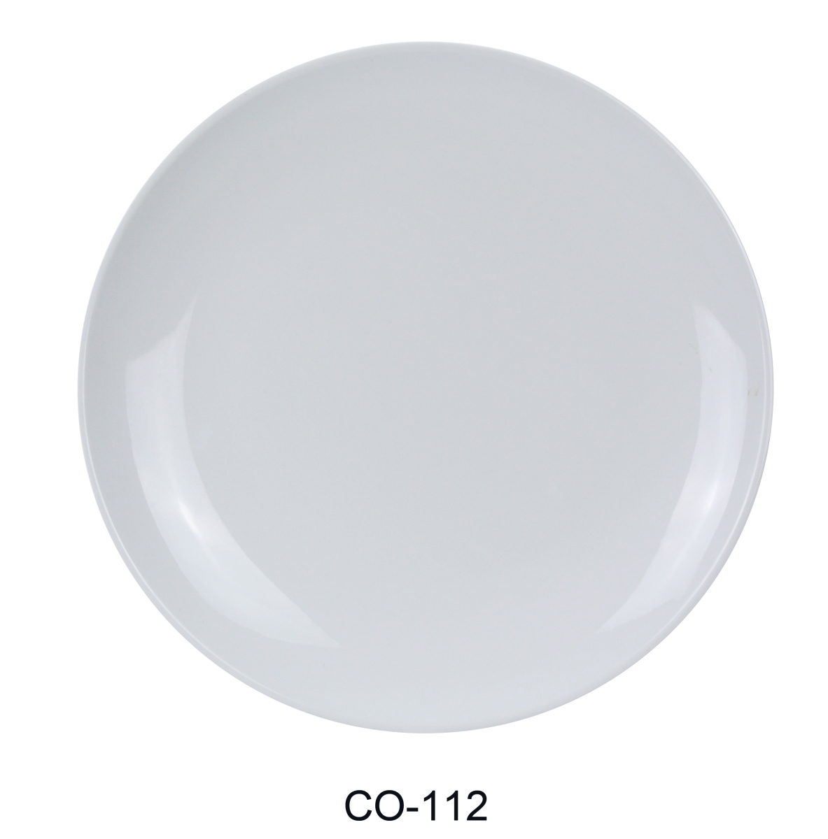 Picture of Yanco CO-112 12 in. Coupe Pattern Round Plate - Melamine, White - Pack of 24