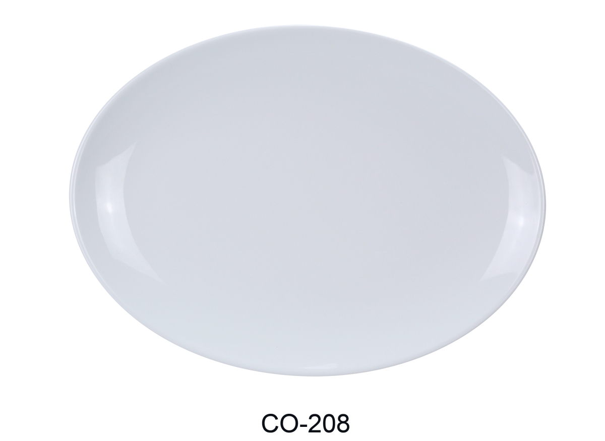 Picture of Yanco CO-208 Coupe Pattern Oval Platter - Melamine, White - 8 x 5.5 in. - Pack of 48