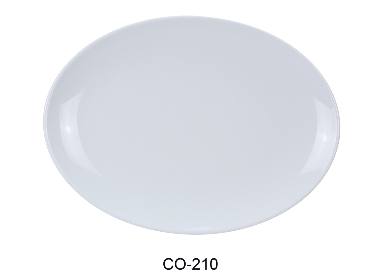 Picture of Yanco CO-210 Coupe Pattern Oval Platter - Melamine, White - 10 x 7 in. - Pack of 24