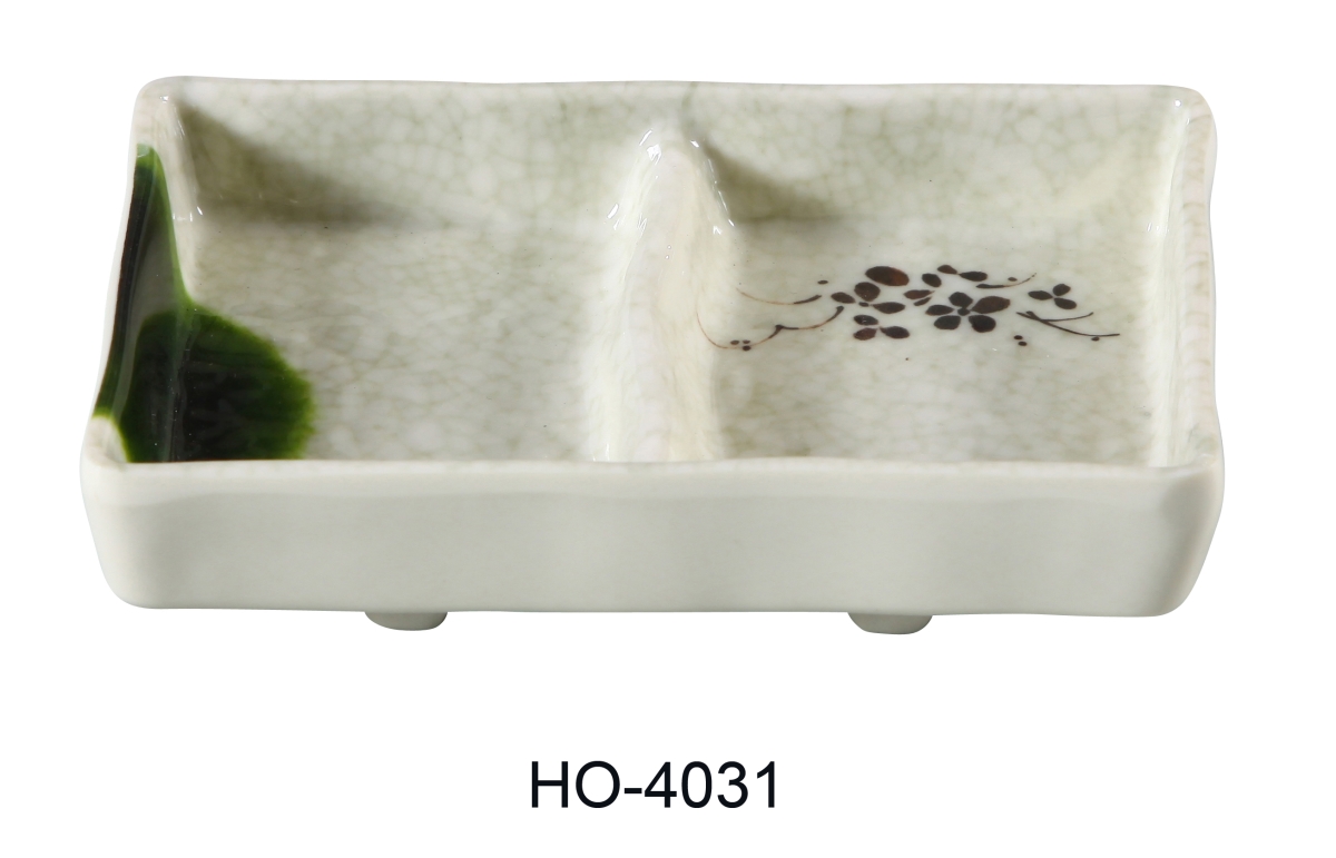 Picture of Yanco HO-4031 Honda Divided Sauce Dish - Double - Melamine, Multi Color - 5 x 3.5 in. - Pack of 48