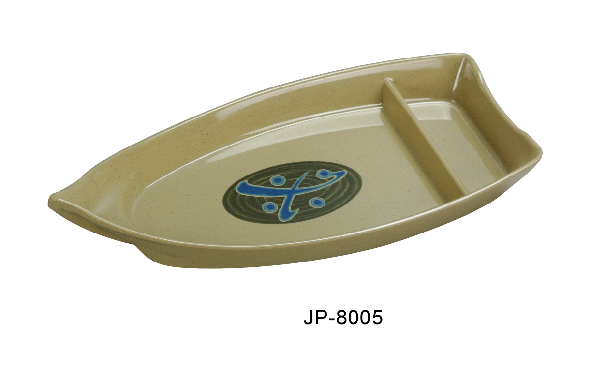 Picture of Yanco JP-8005 12 in. Japanese Boat Sushi Plate - Melamine, Multi Color - Pack of 12