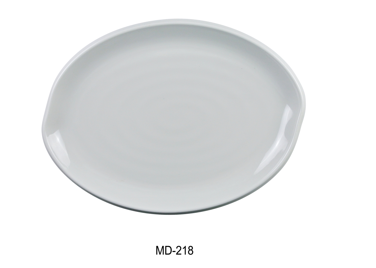 Picture of Yanco MD-218 Milando Oval Plate - Melamine, White - 13 x 18 in. - Pack of 12