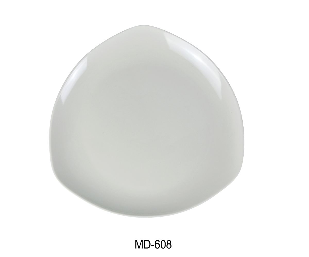 Picture of Yanco MD-608 8 in. Milando Triangle Coupe Plate - Melamine, White - Pack of 48