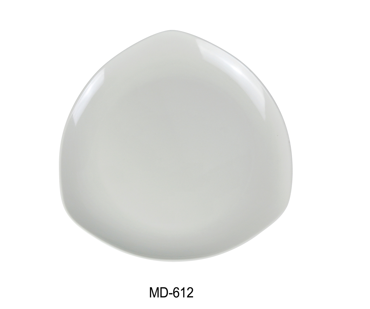 Picture of Yanco MD-612 12 in. Milando Triangle Coupe Plate - Melamine, White - Pack of 12