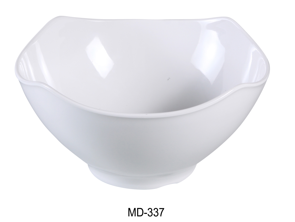 Picture of Yanco MD-337 30 oz Milando Square Bowl - Melamine, White - 7 x 7 x 3.5 in. - Pack of 24