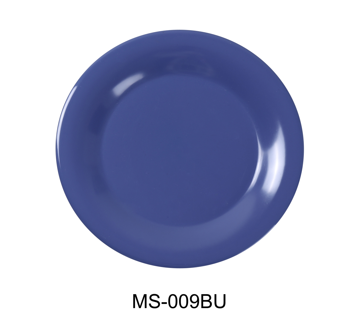 Picture of Yanco MS-009BU 9 in. Mile Stone Wide Rim Round Plate - Melamine, Blue - Pack of 24