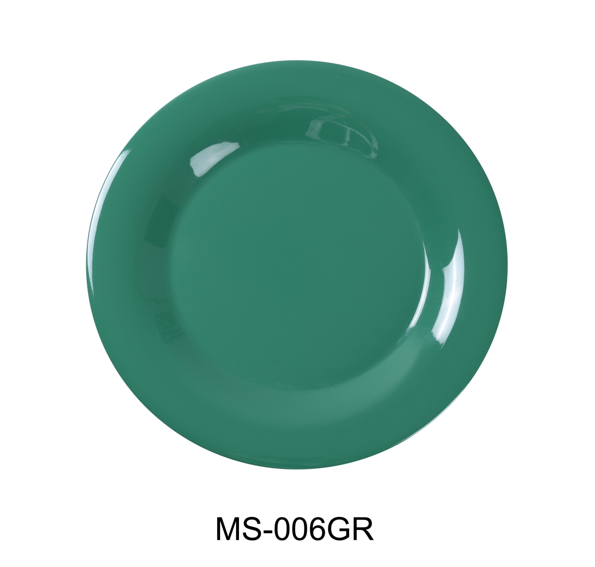 Picture of Yanco MS-007GR 7.5 in. Mile Stone Wide Rim Round Plate - Melamine, Green - Pack of 48