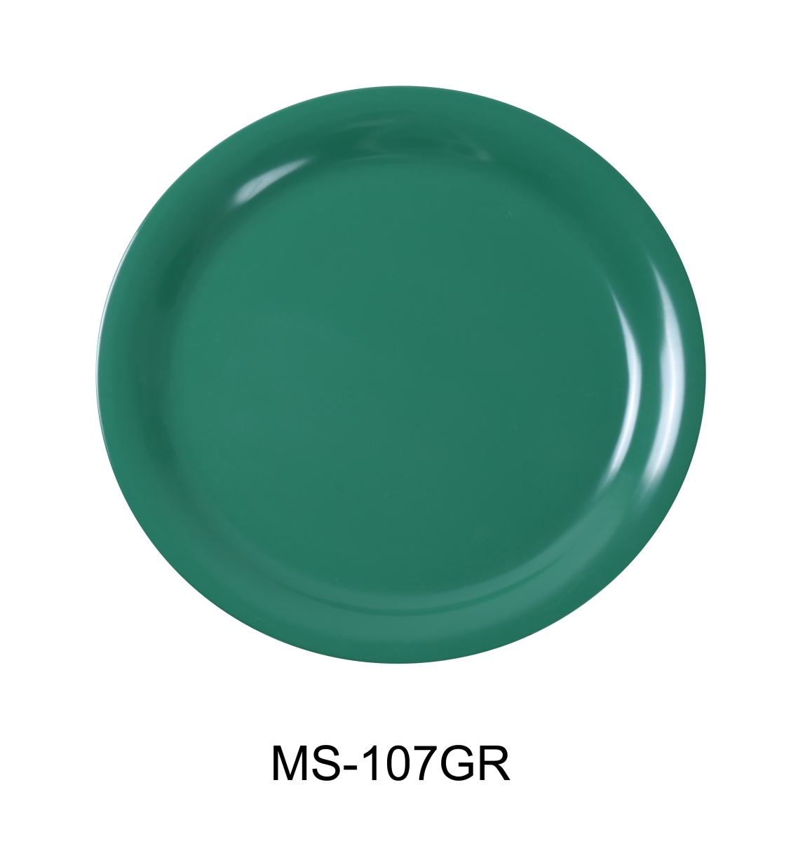 Picture of Yanco MS-107GR 7.25 in. Mile Stone Narrow Rim Round Plate - Melamine, Green - Pack of 48