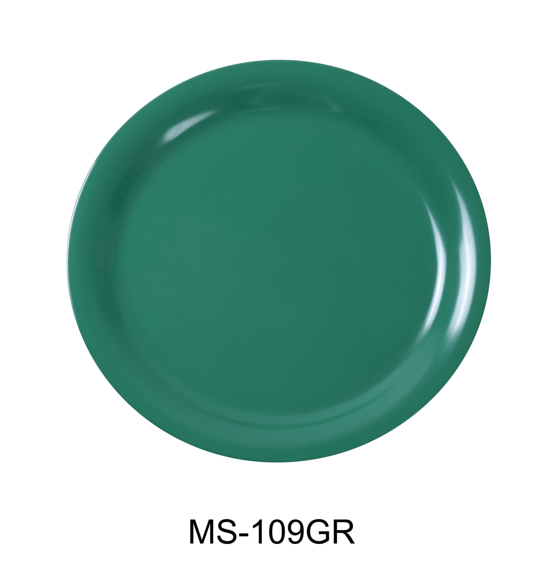 Picture of Yanco MS-109GR 9 in. Mile Stone Narrow Rim Round Plate - Melamine, Green - Pack of 24