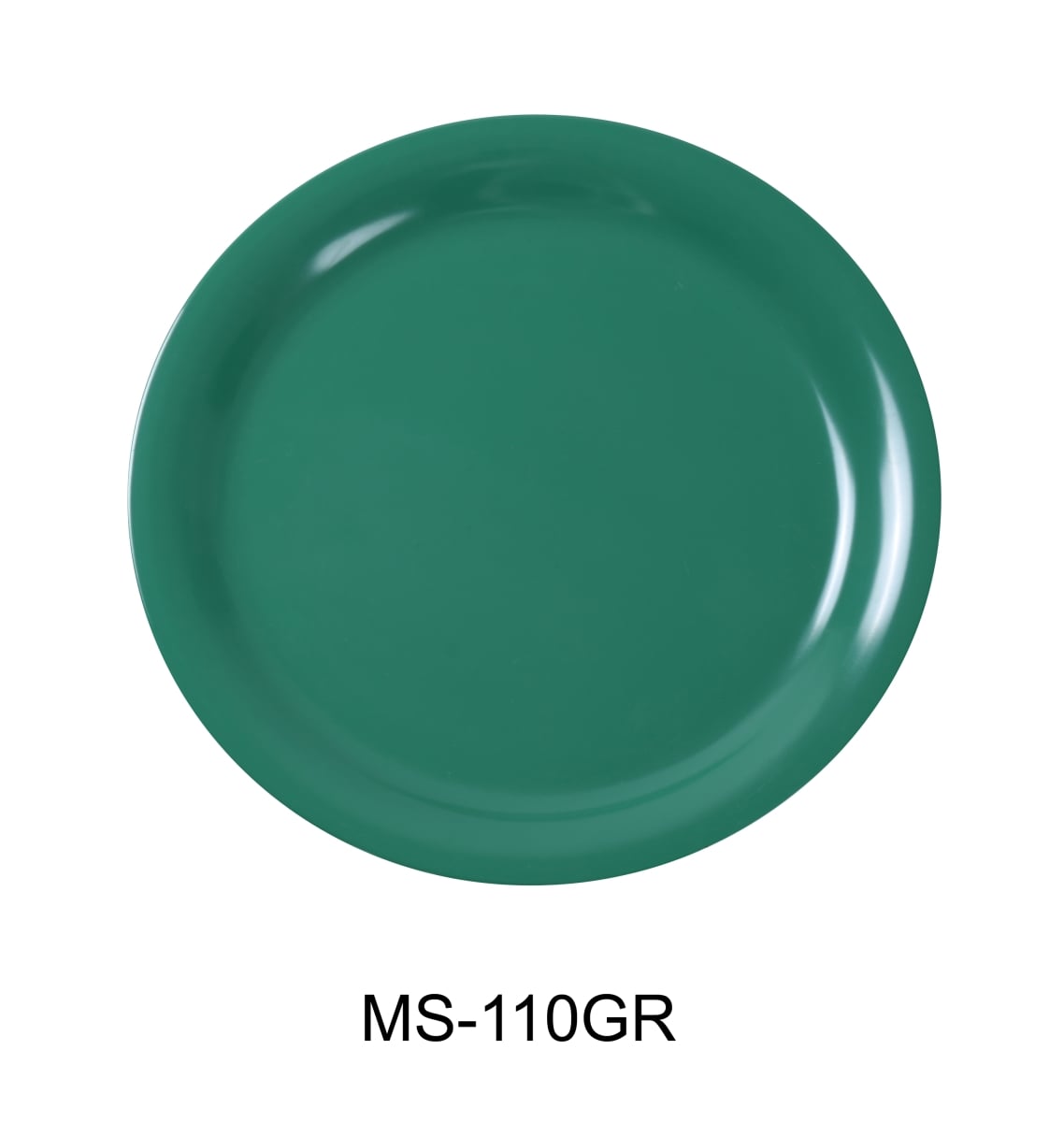 Picture of Yanco MS-110GR 10.5 in. Mile Stone Narrow Rim Round Plate - Melamine, Green - Pack of 24
