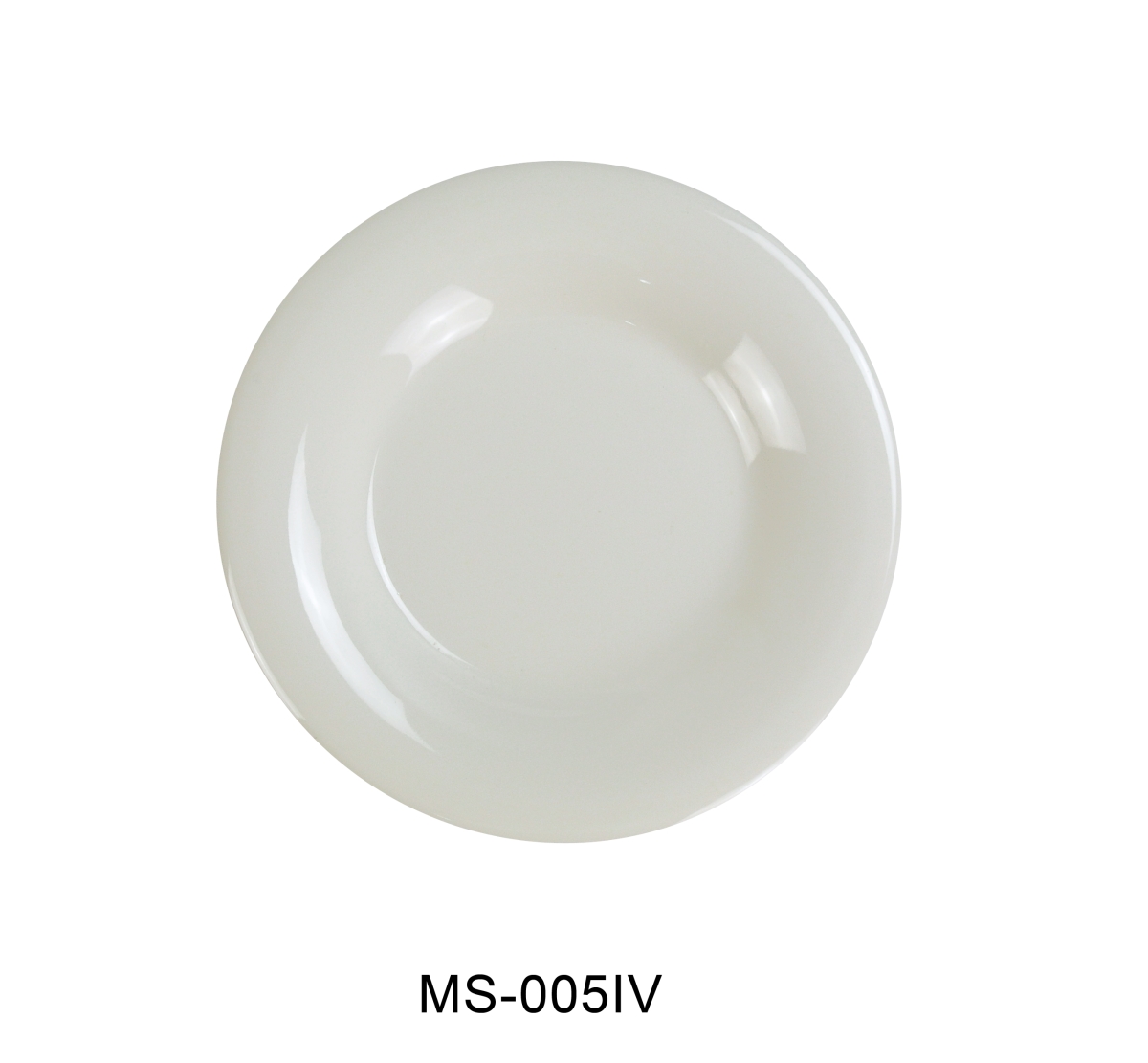 Picture of Yanco MS-005IV 5.5 in. Mile Stone Wide Rim Round Plate - Melamine, Ivory - Pack of 48
