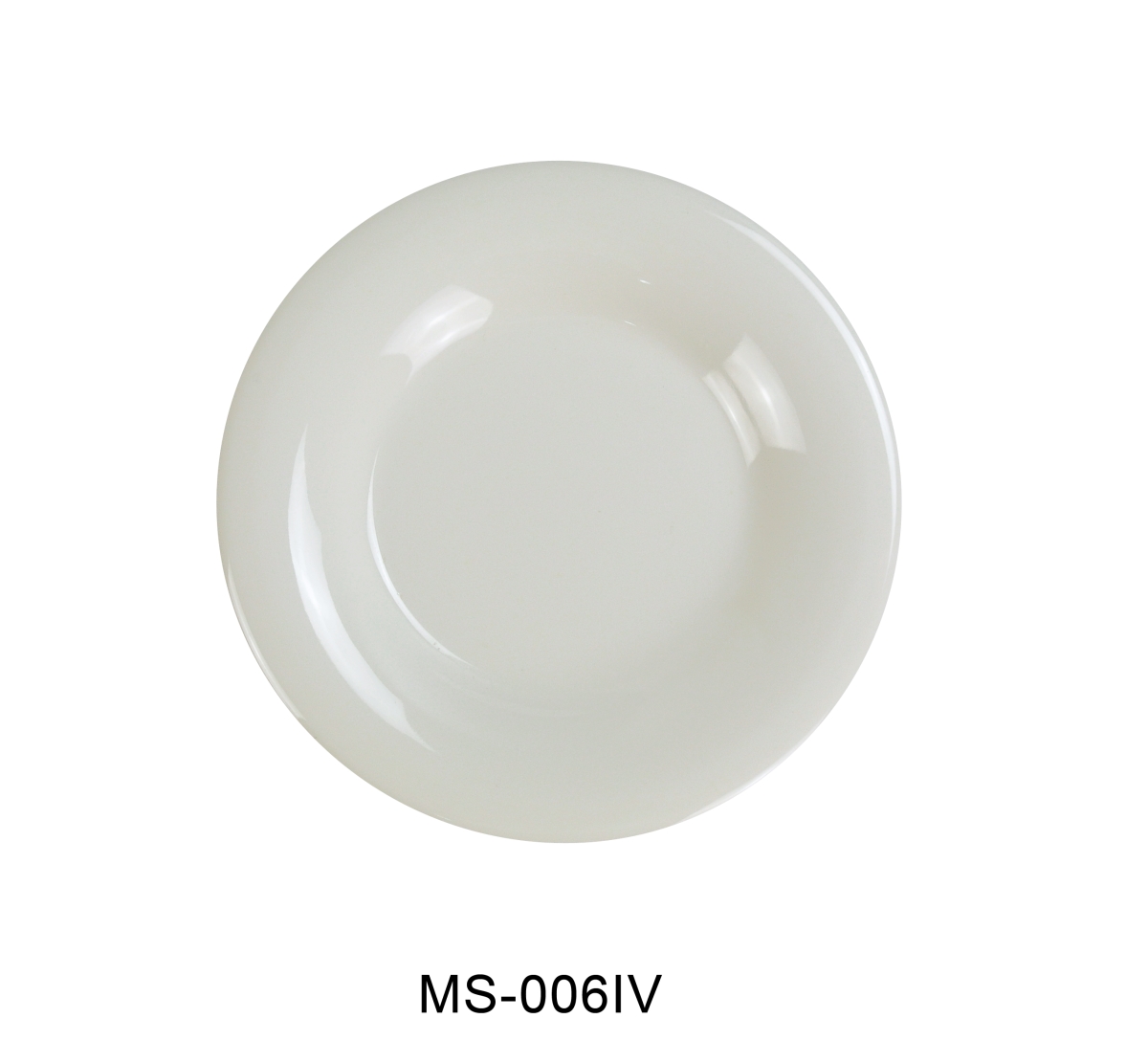 Picture of Yanco MS-006IV 6.5 in. Mile Stone Wide Rim Round Plate - Melamine, Ivory - Pack of 48