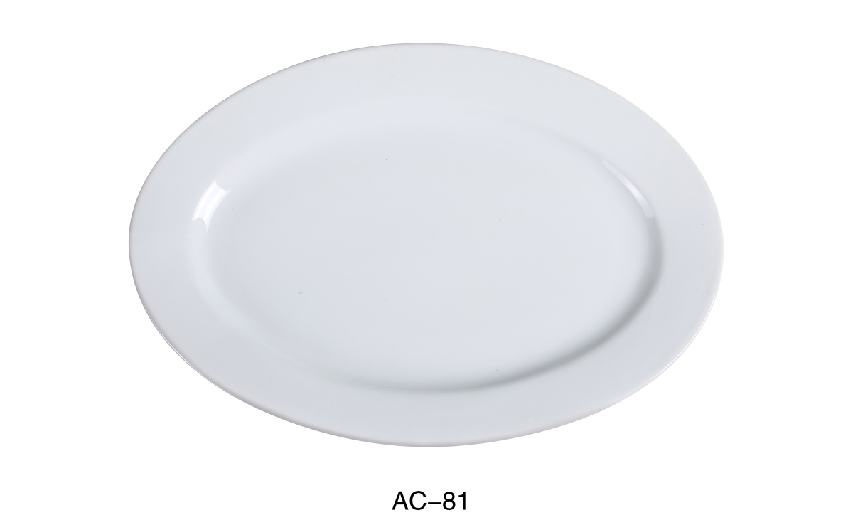 Picture of Yanco AC-81 18 in. ABCO Oval Platter - Porcelain, Super White - Pack of 6
