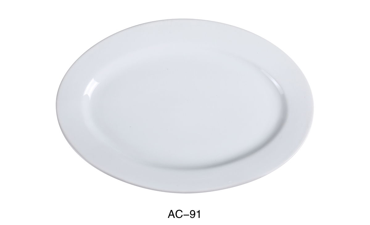 Picture of Yanco AC-91 20 in. ABCO Oval Platter - Porcelain, Super White - Pack of 4