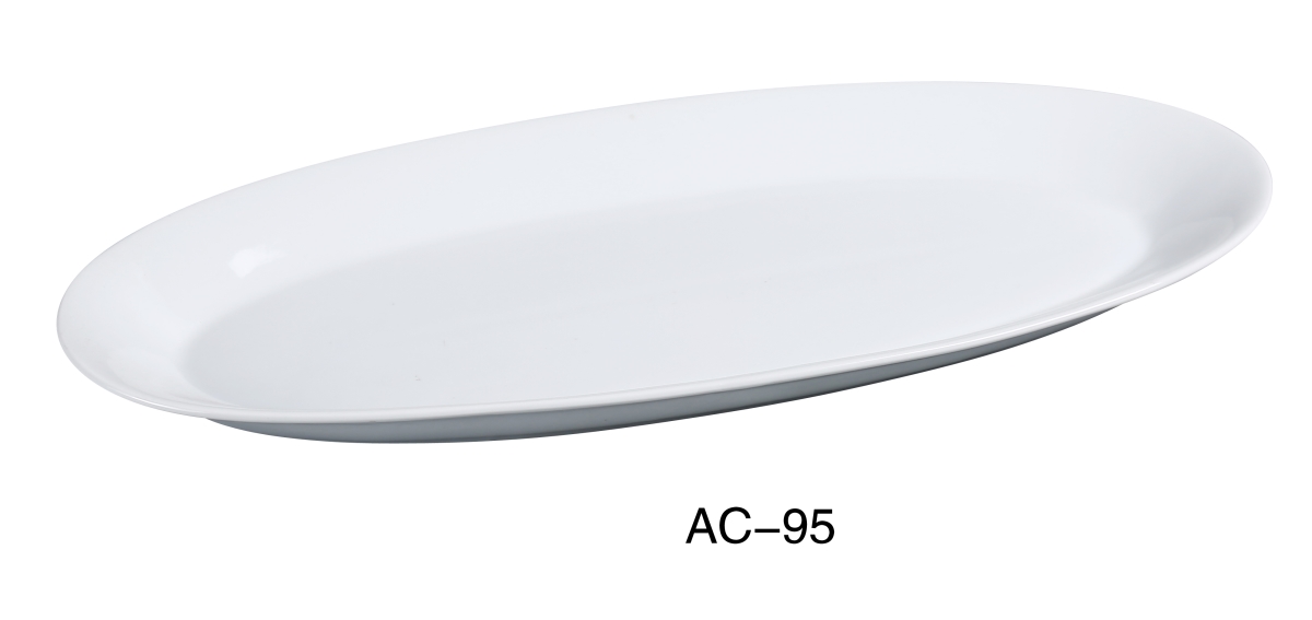 Picture of Yanco AC-95 25 in. ABCO Oval Platter - Porcelain, Super White - Pack of 2