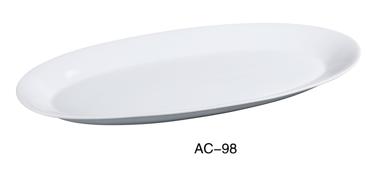 Picture of Yanco AC-98 ABCO Fishia Platter - Porcelain, Super White - 18 x 8.25 in. - Pack of 6