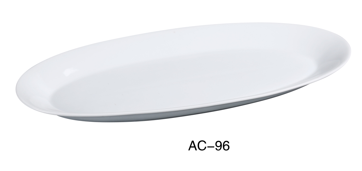 Picture of Yanco AC-96 ABCO Fishia Platter - Porcelain, Super White - 16 x 7.75 x 1.25 in. - Pack of 12